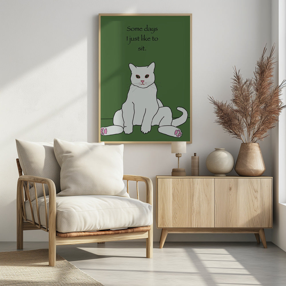 Witte kat met citaat | Poster