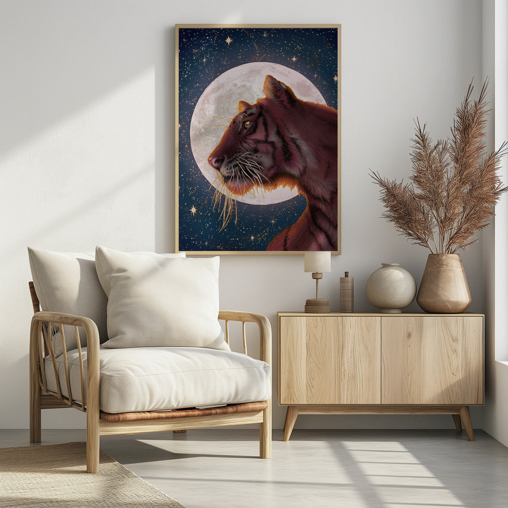 Maan en Tijger Kleur Groot | Poster