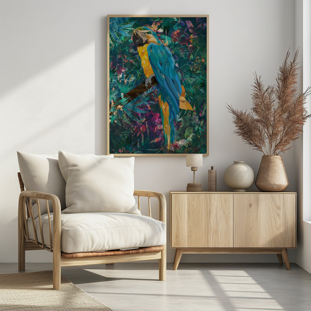 Tropical Floral Jungle - Macaw | Poster