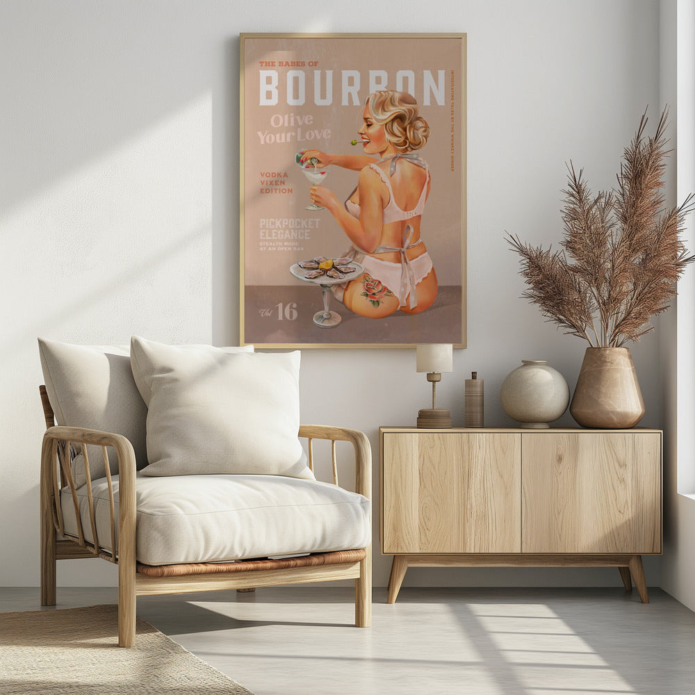 Bourbon Babe Vol. 16 Vintage Vodka Martini Pin-up Girl | Poster