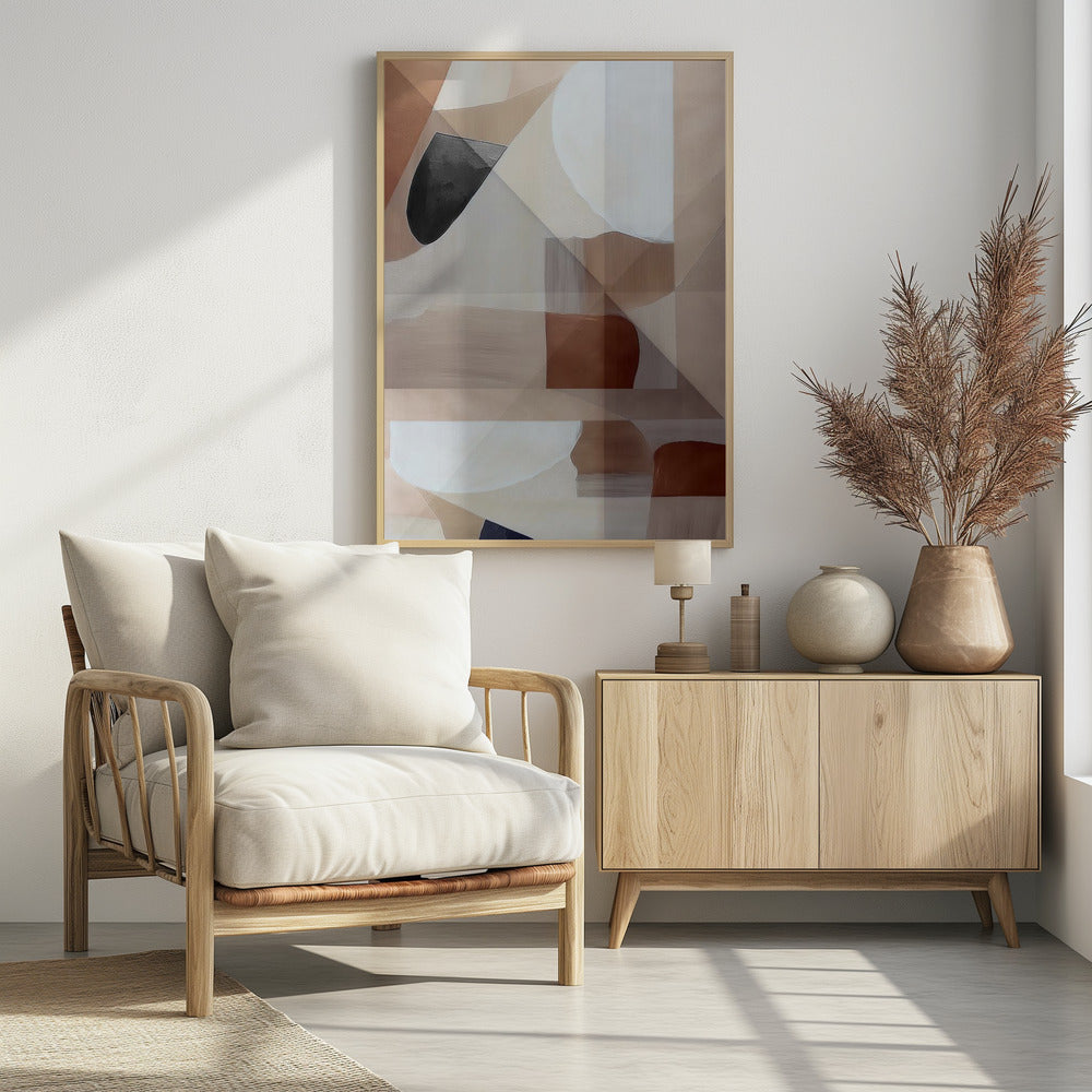 Abstract Koper Neutraal Toon Schilderij 2 | Poster