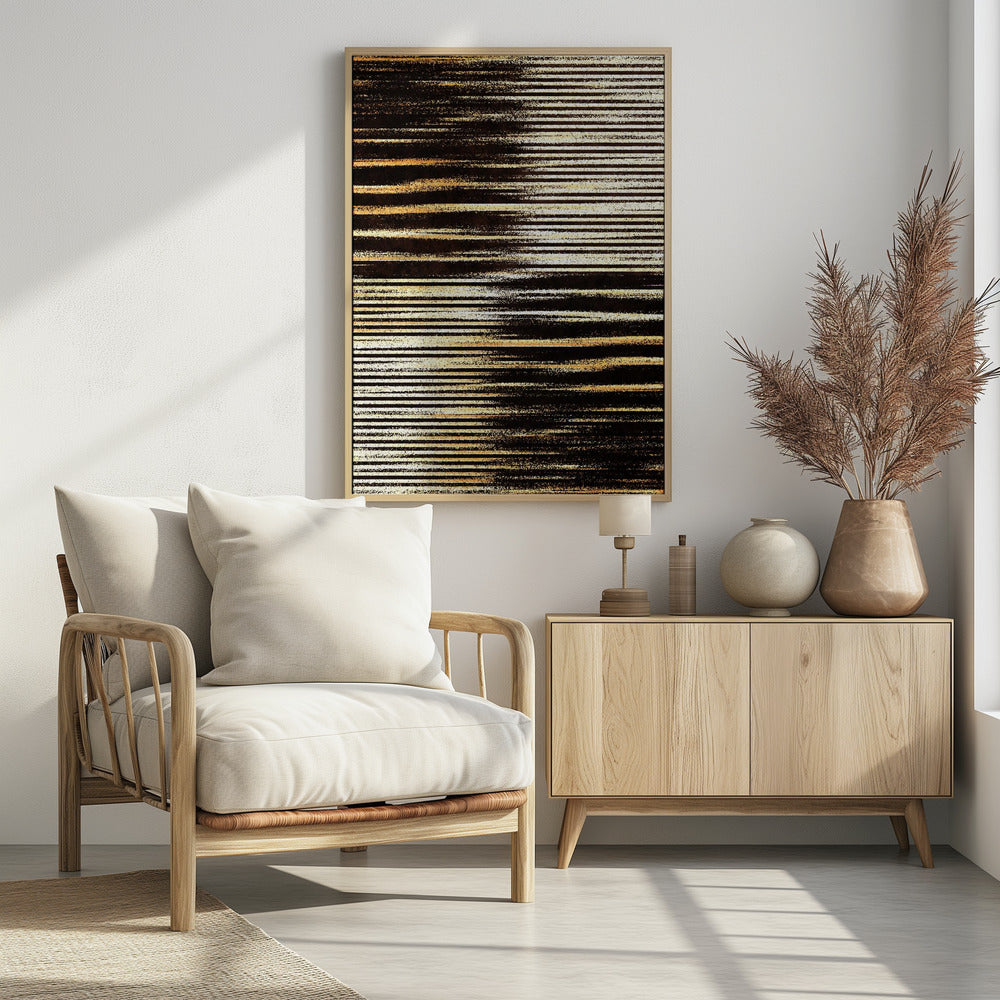 Zwarte en gouden horizontale lijnen | Poster
