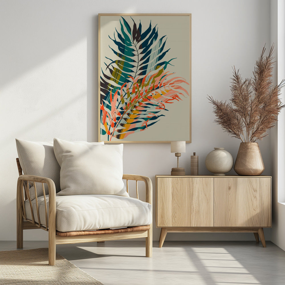 Kleurrijke palmbladeren | Poster