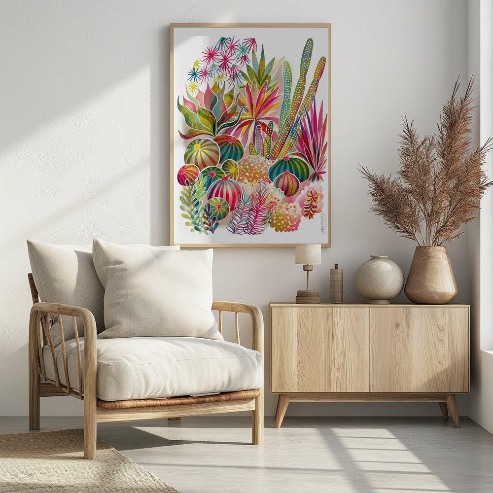 Bloeiende vetplanten- en cactustuin | Poster