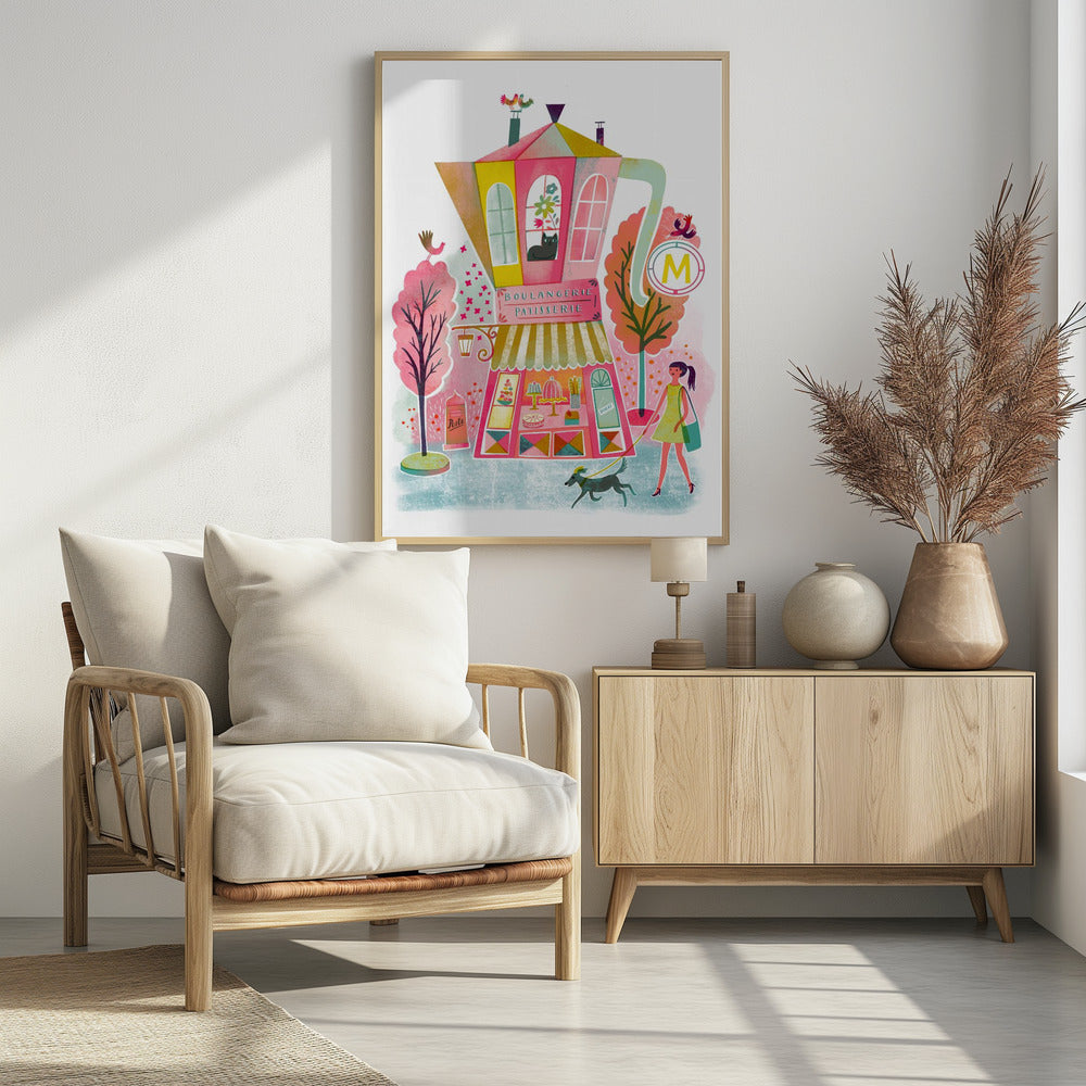 Vintage Franse koffiepatisserie | Poster