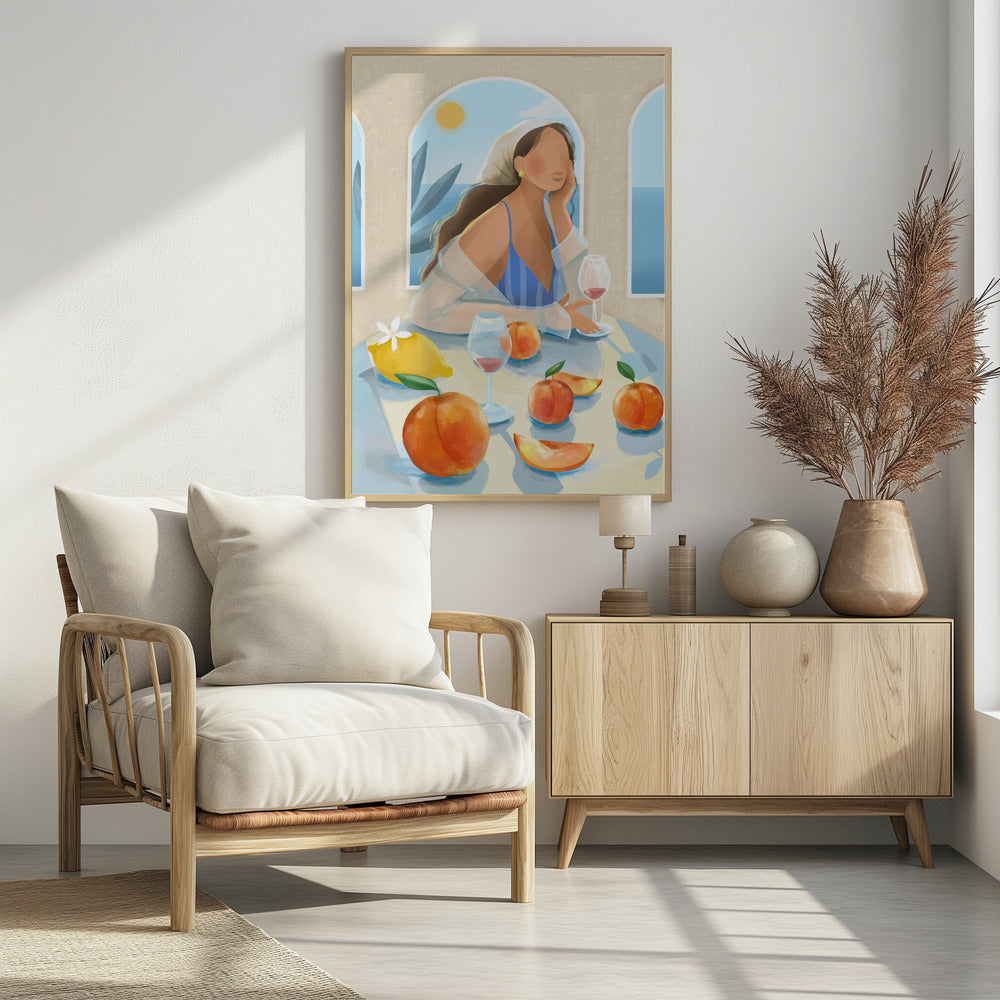 Meisje met perziken | Poster