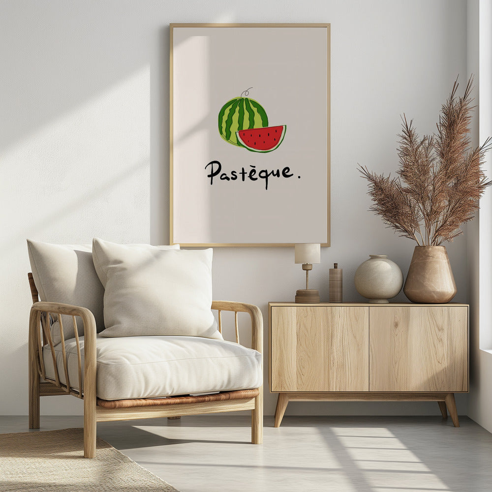 Moderne Franse fruitcollectie "Watermeloen / Pastèque" | Poster