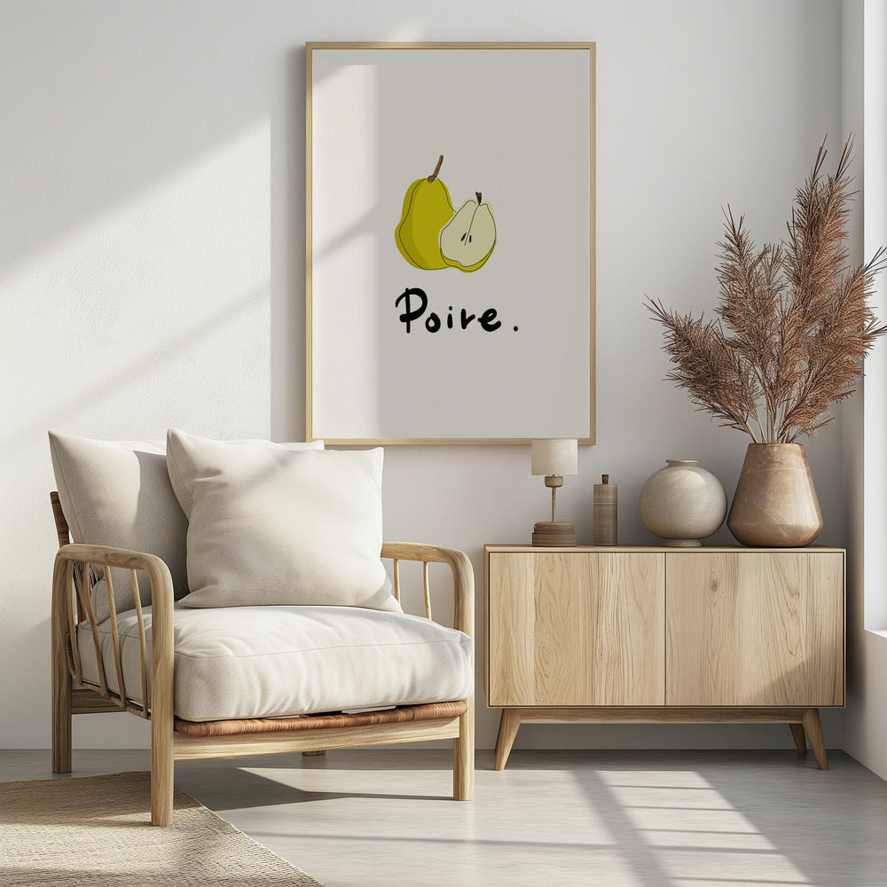 Moderne Franse fruitcollectie "Peer / Poire" | Poster