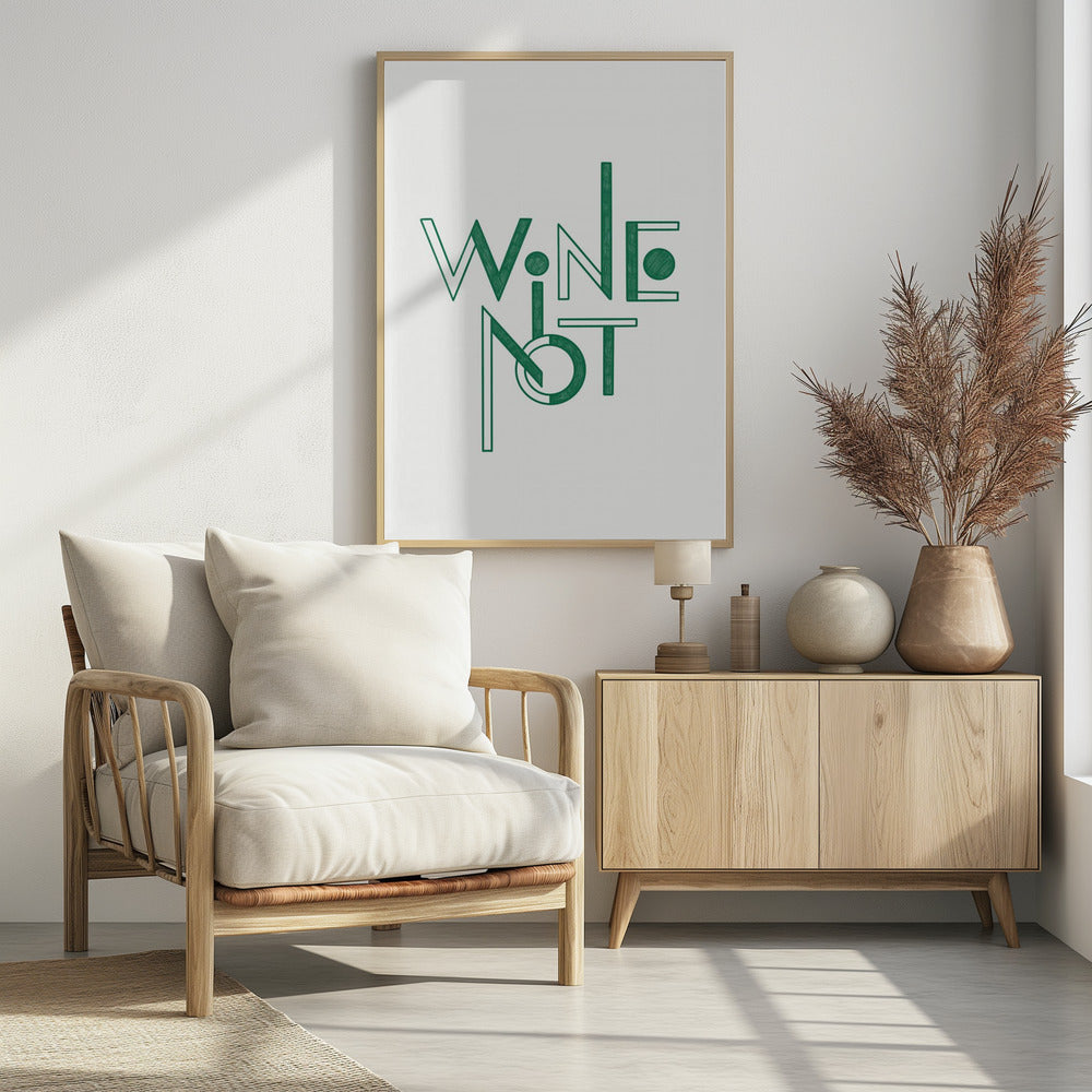 Wijn Niet handgetekende tekst & citaat | Poster