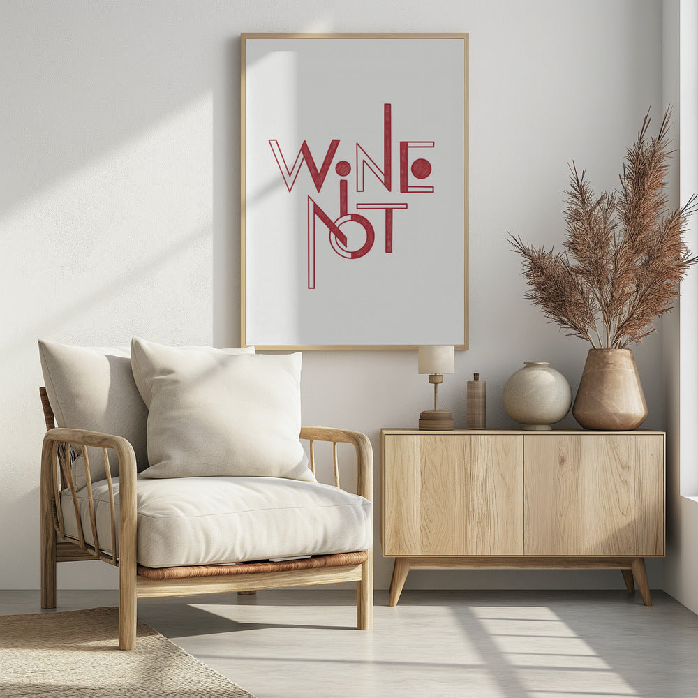 Wijn Niet handgetekende tekst & citaat | Poster