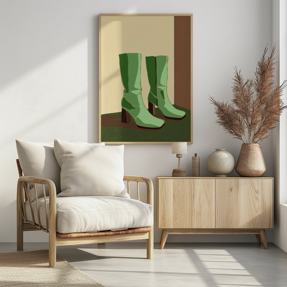 Groene laarzen | Poster