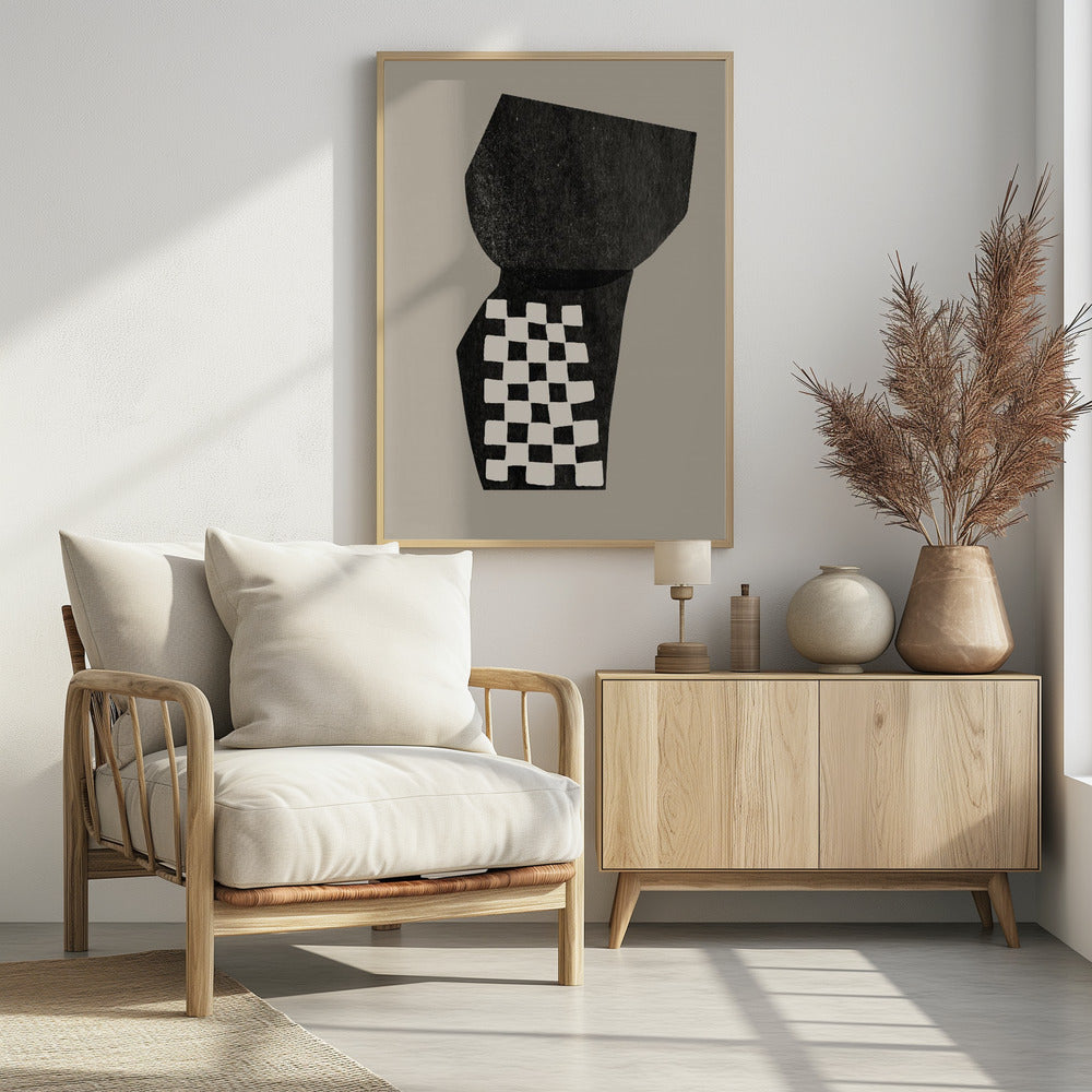 Geruite abstractie | Poster