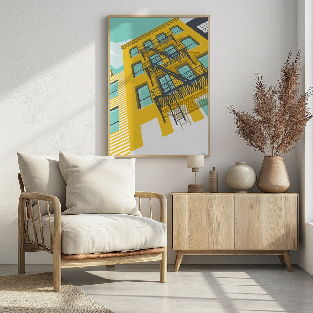 NYC Brooklyn Yellow | Poster