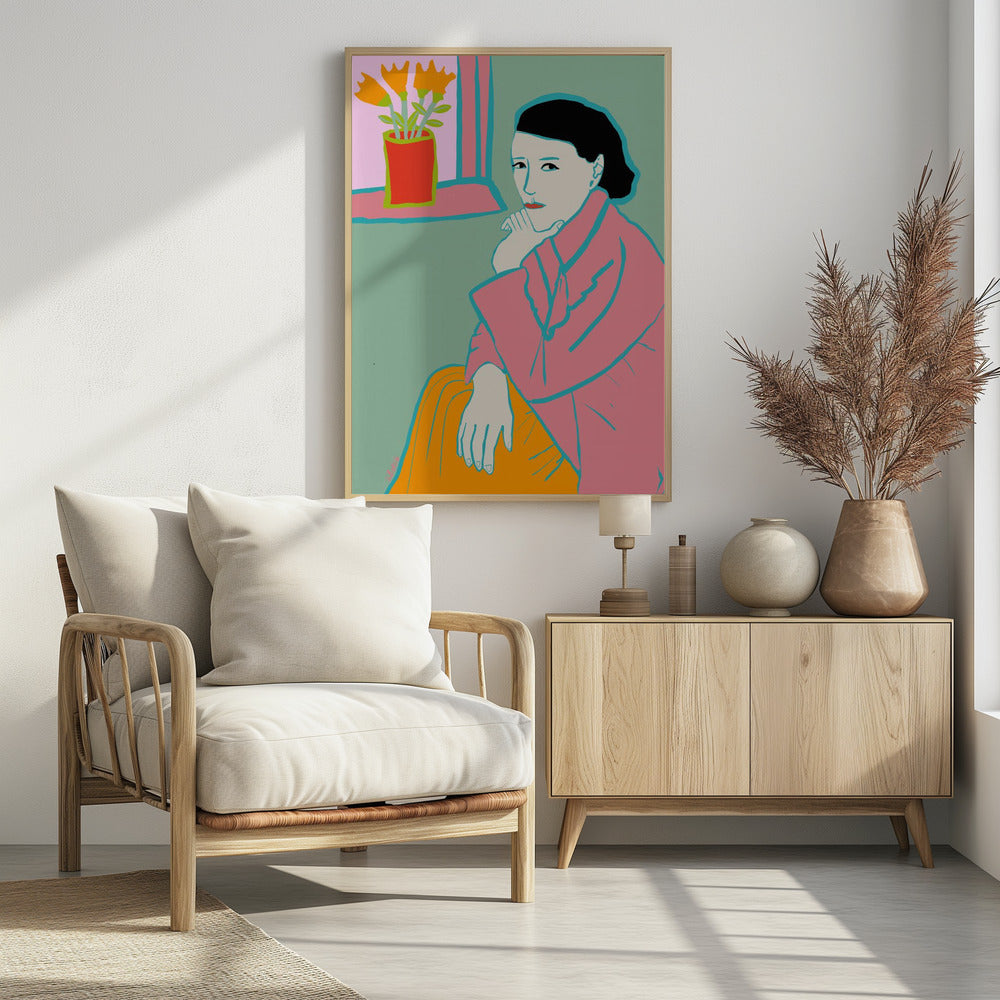 Dame in het roze | Poster