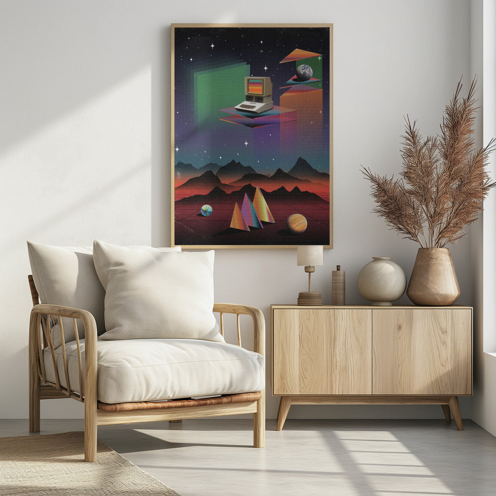 CRT-computer uit de jaren 80 | Poster