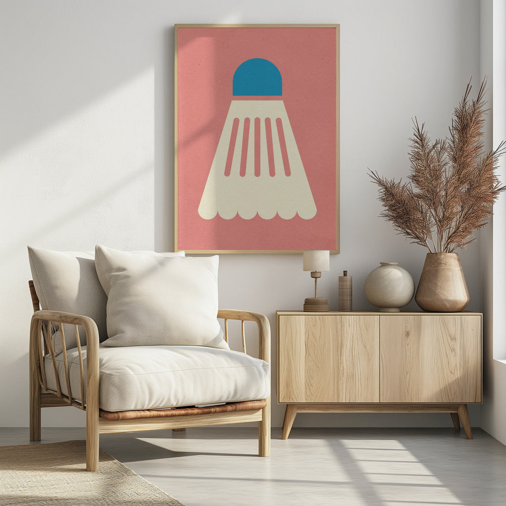 Badminton Wit Blauw | Poster