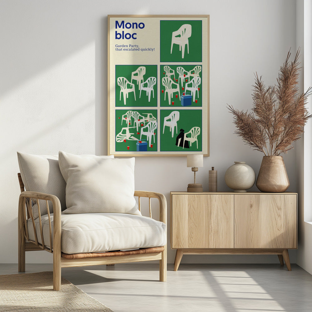 Poster Monobloc Vijf Vierkanten | Poster