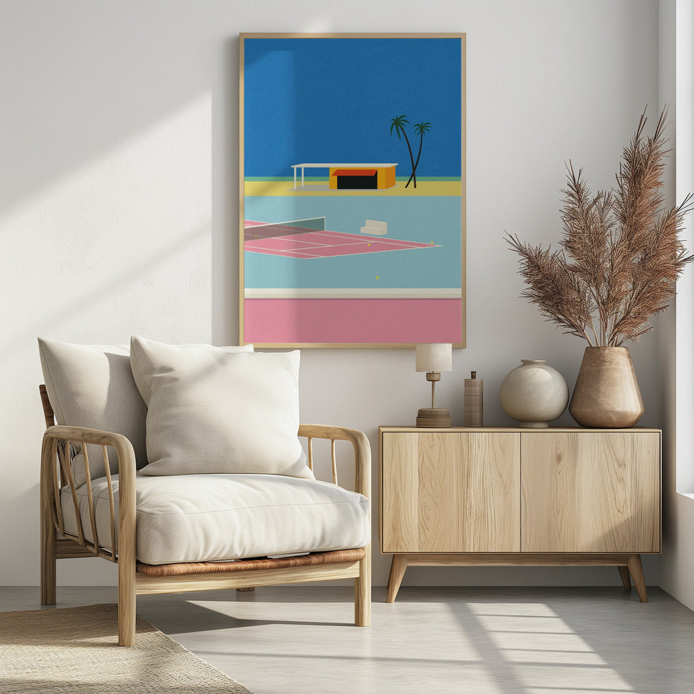 Tennis aan het strand | Poster