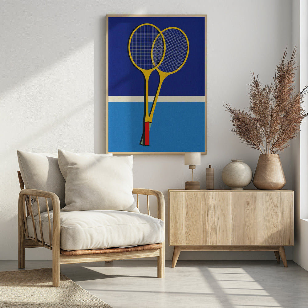 Houten badmintonrackets | Poster