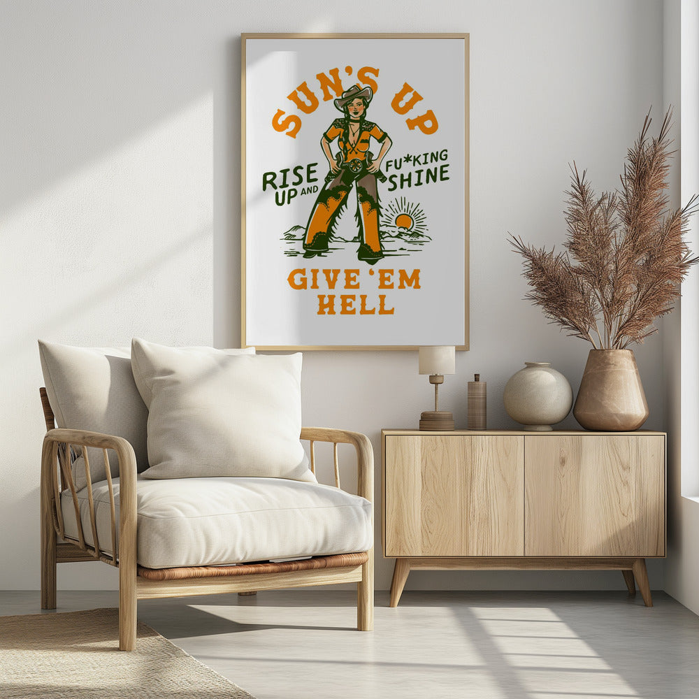 Zonsopgang, opstaan en neuken, Wild West Cowgirl | Poster