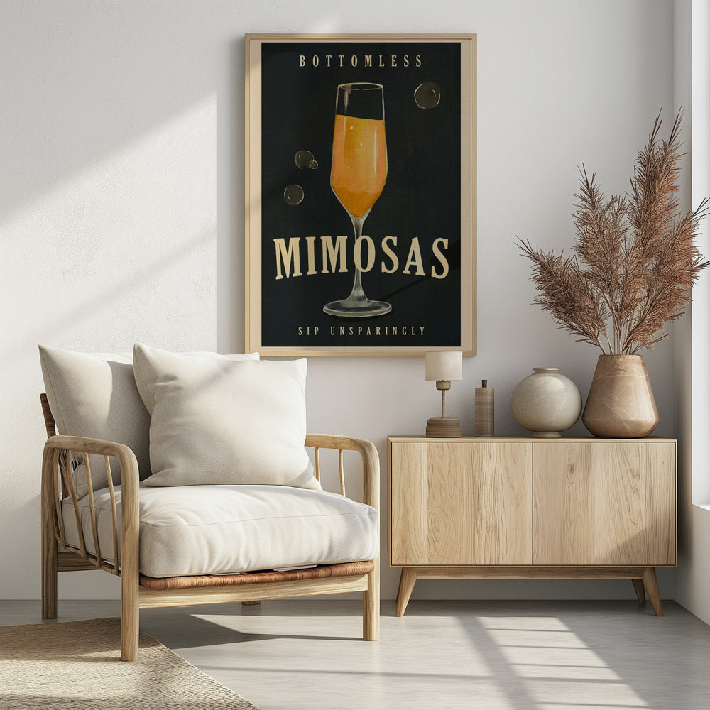 Bottomless Mimosas Art Deco Cocktailbar Kunst | Poster
