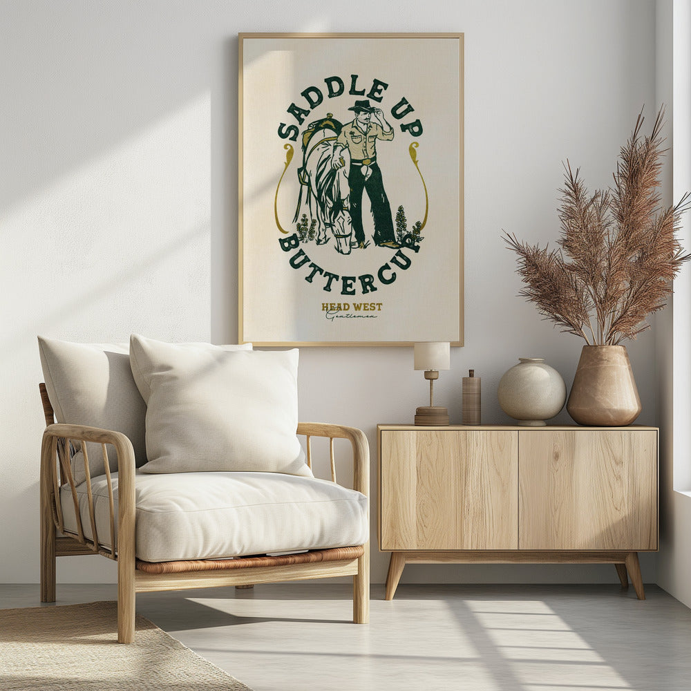 Saddle Up Buttercup Cowboy & Horse Art Print | Poster