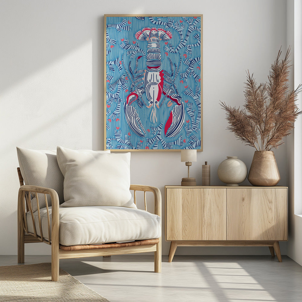 Schaaldierenkern zomerblauw | Poster