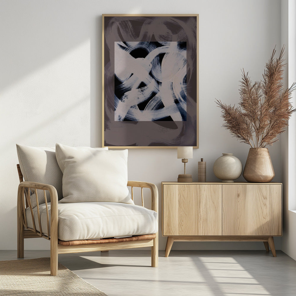 Abstracte penseelstreken 164X | Poster