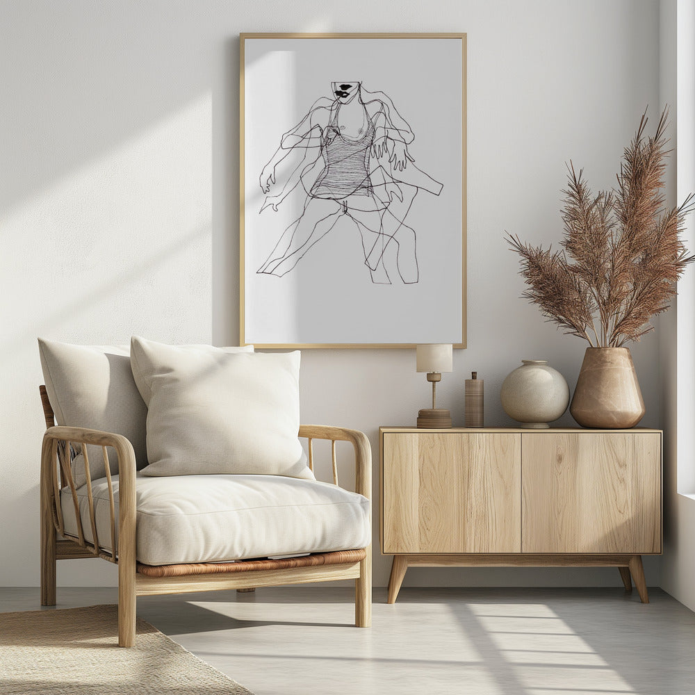 Bewegingsstudie Figuur nr. 2 | Poster
