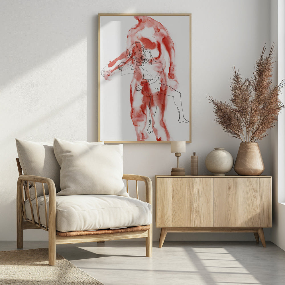 Studie van een mannelijke figuur (slaapwandelaar) | Poster