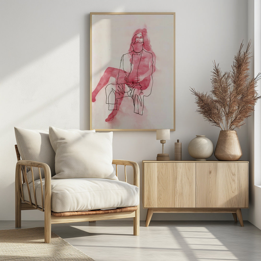 Twee zittende figuren | Poster