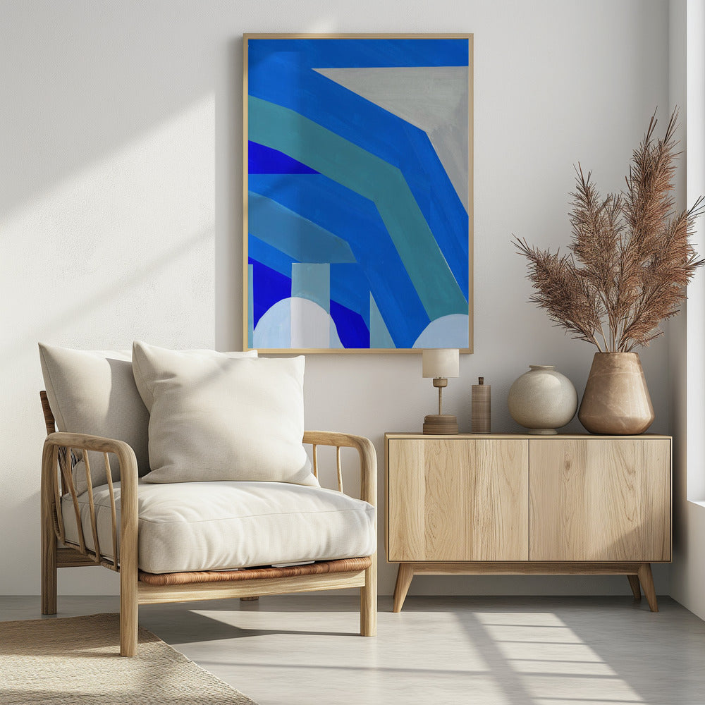 Blauwe Franse Strepen 1 | Poster
