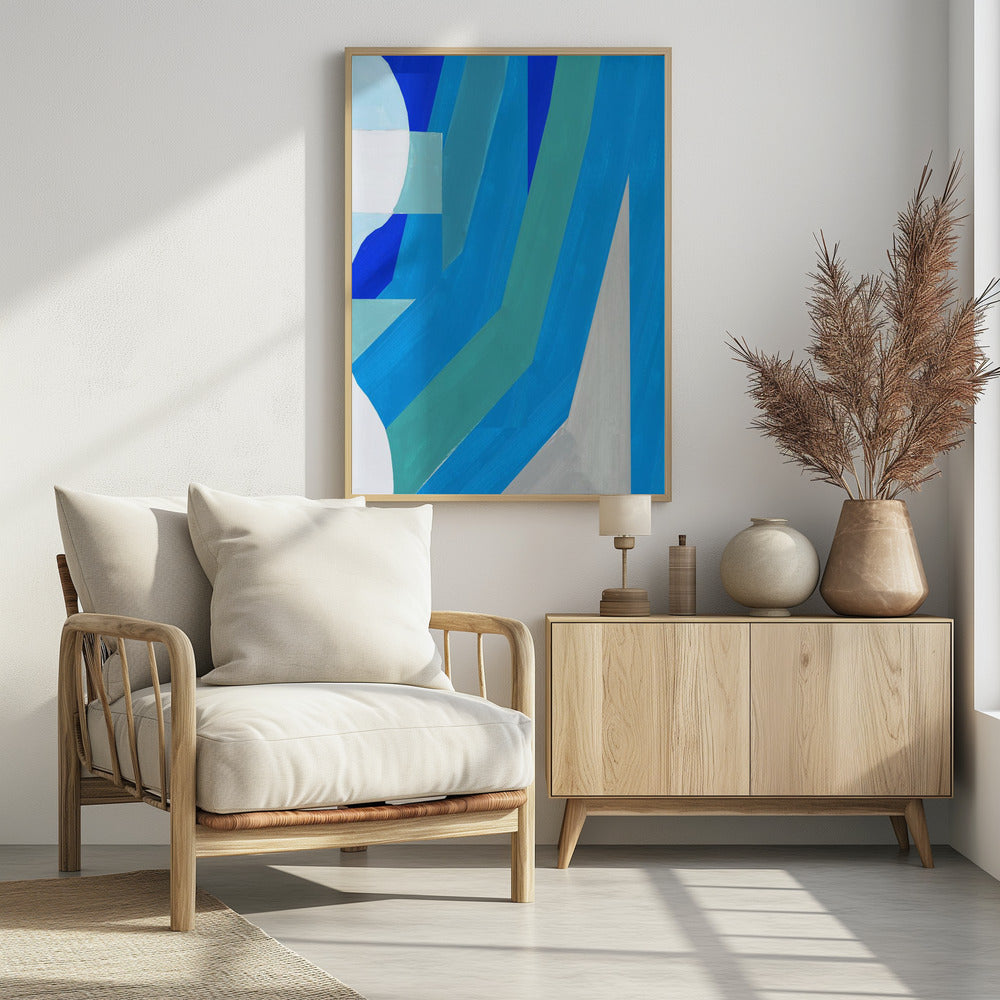 Blauwe Franse Strepen 2 | Poster