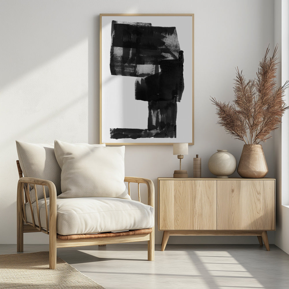 Zwart-wit abstracte compositie nr. 2 | Poster