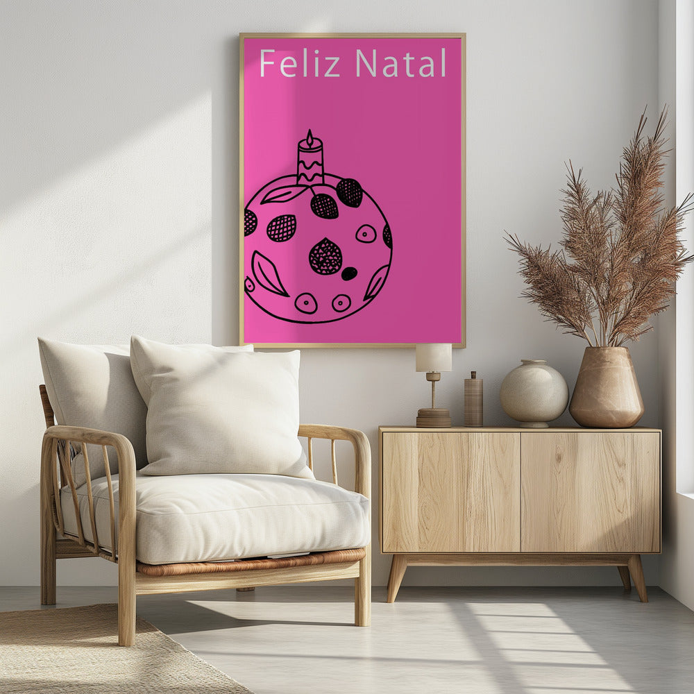 Strikken en kerstballen: Feliz Natal Kerstmis | Poster