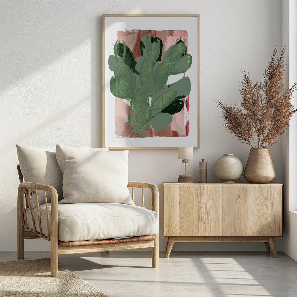 Cactus Groen Roze 3 | Poster