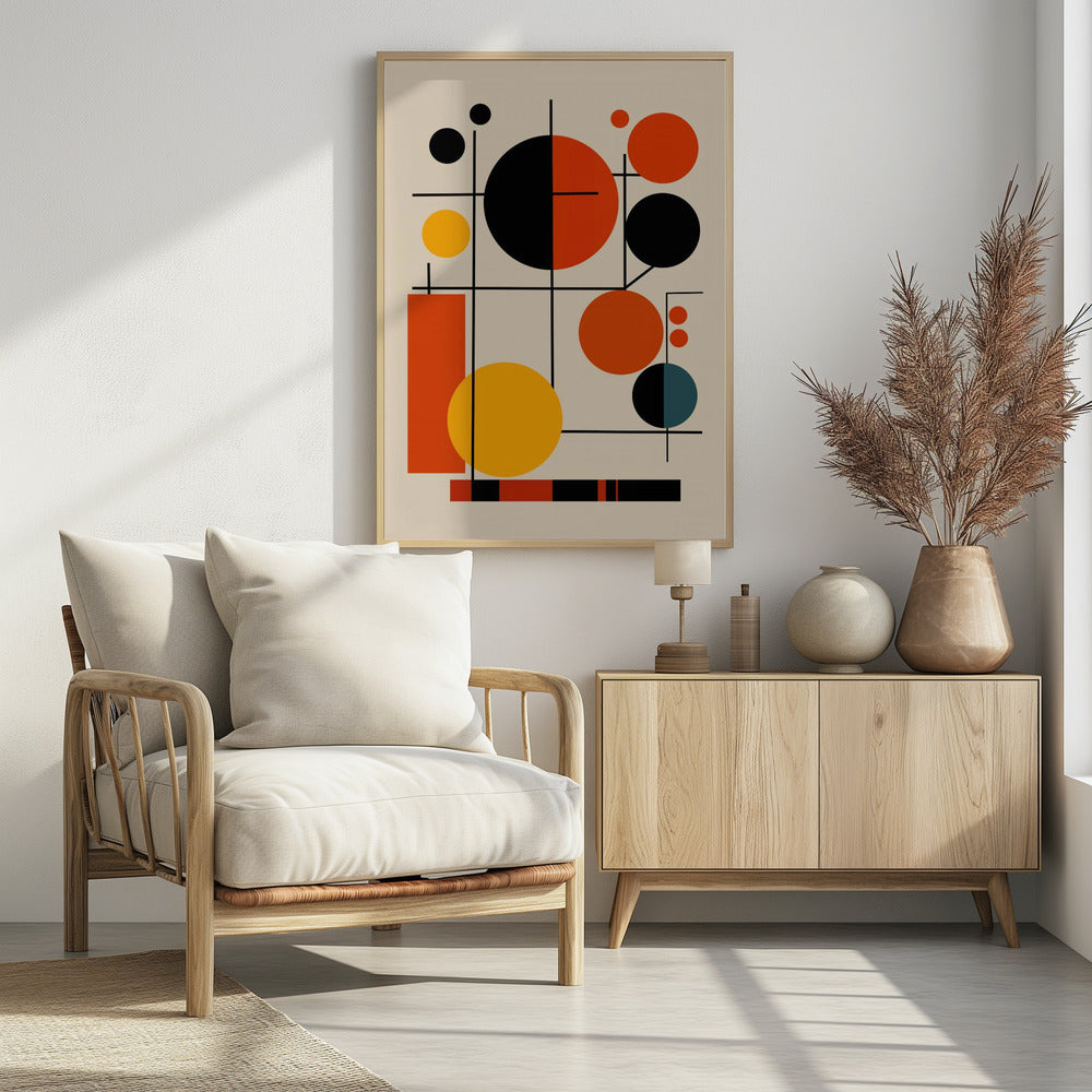 Geometrische vormen en felle kleuren | Poster