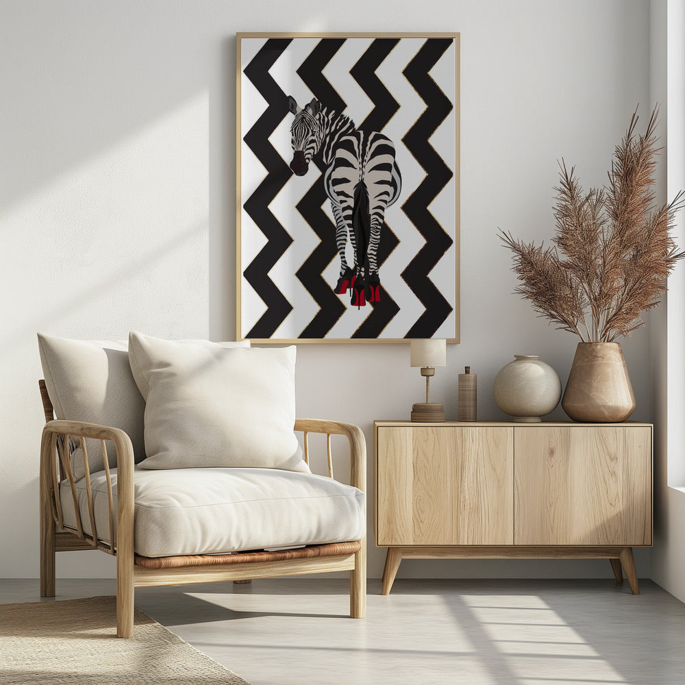 Zebra hakken zigzag | Poster