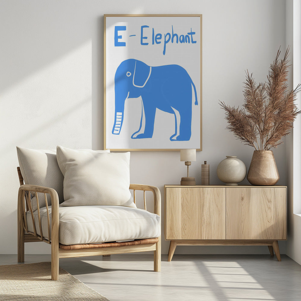 Grote blauwe olifant | Poster