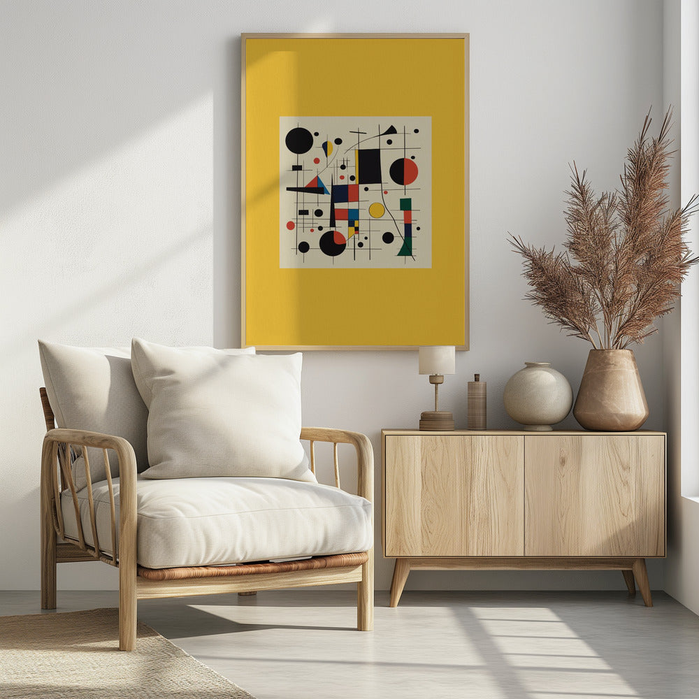 Abstracte geometrie en levendige kleuren | Poster