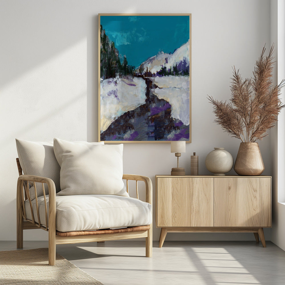 Wintertafereel in het bos 3 | Poster
