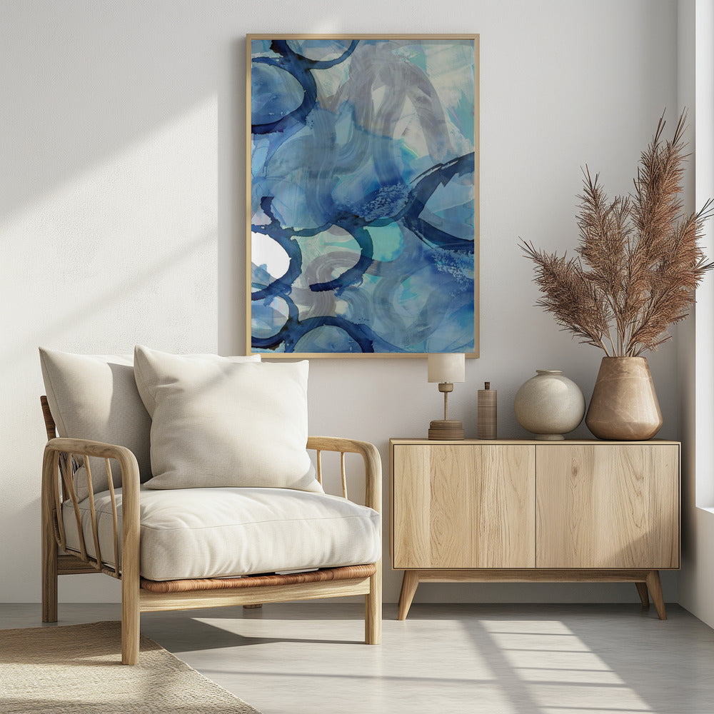 Blue Abstract Swirls 2 | Poster