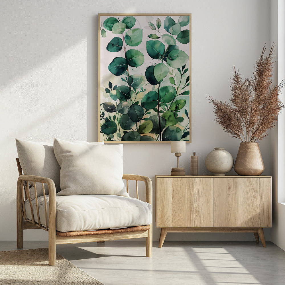 Natuurbloemen en bladeren aquarelkunst (5) | Poster