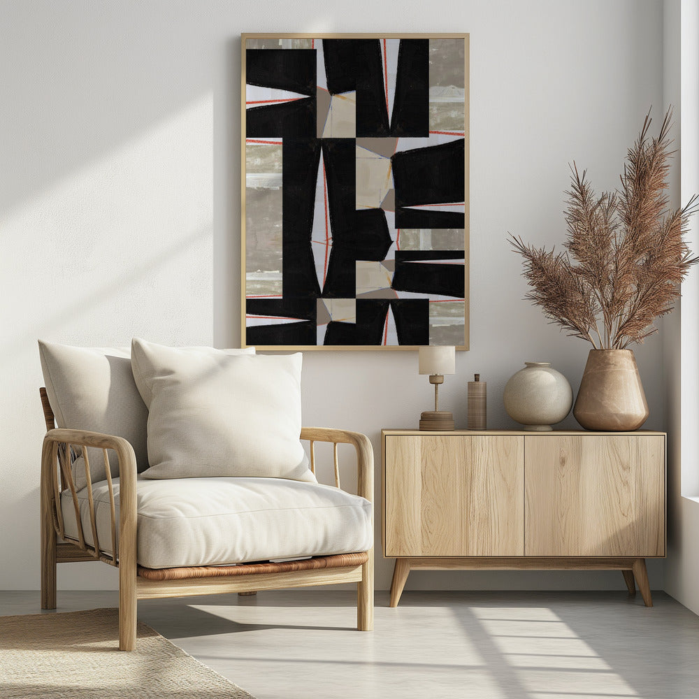 Abstracte Zwarte Legpuzzel 2 | Poster