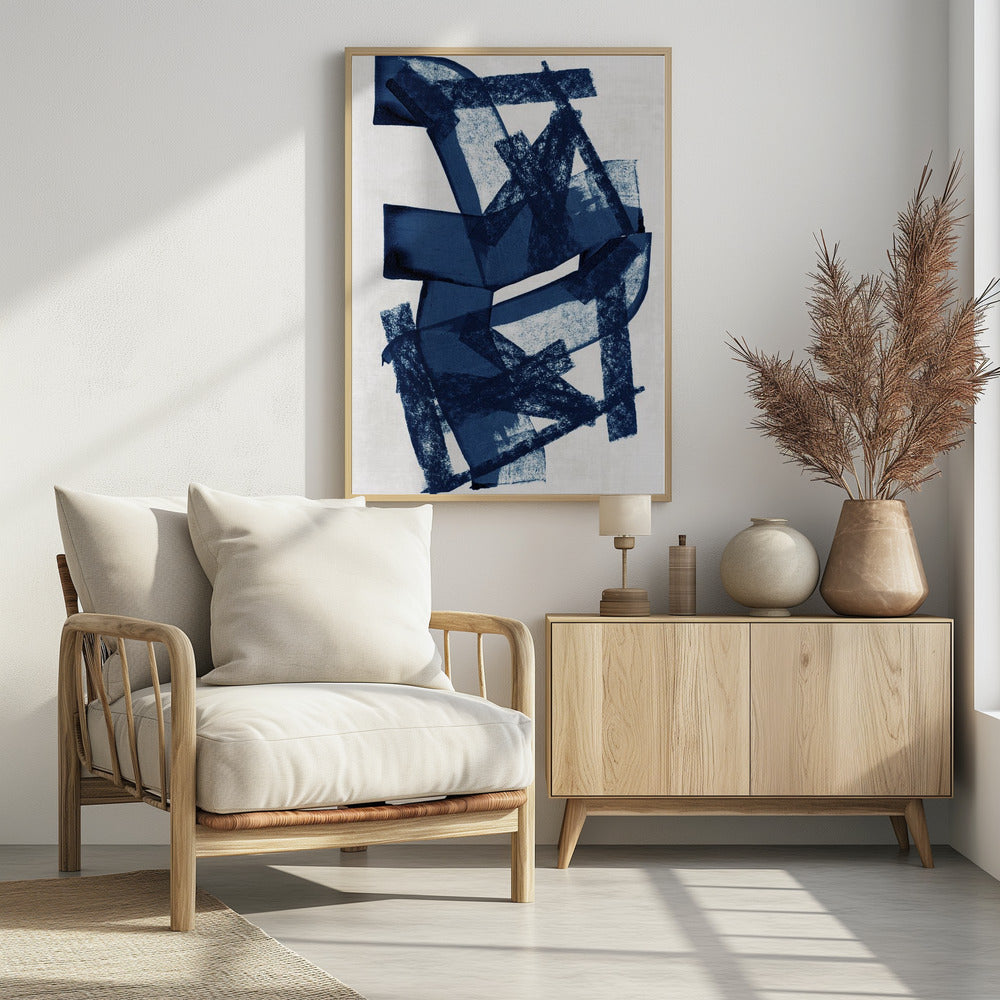 Abstracte Blauwe Structuur 2 | Poster