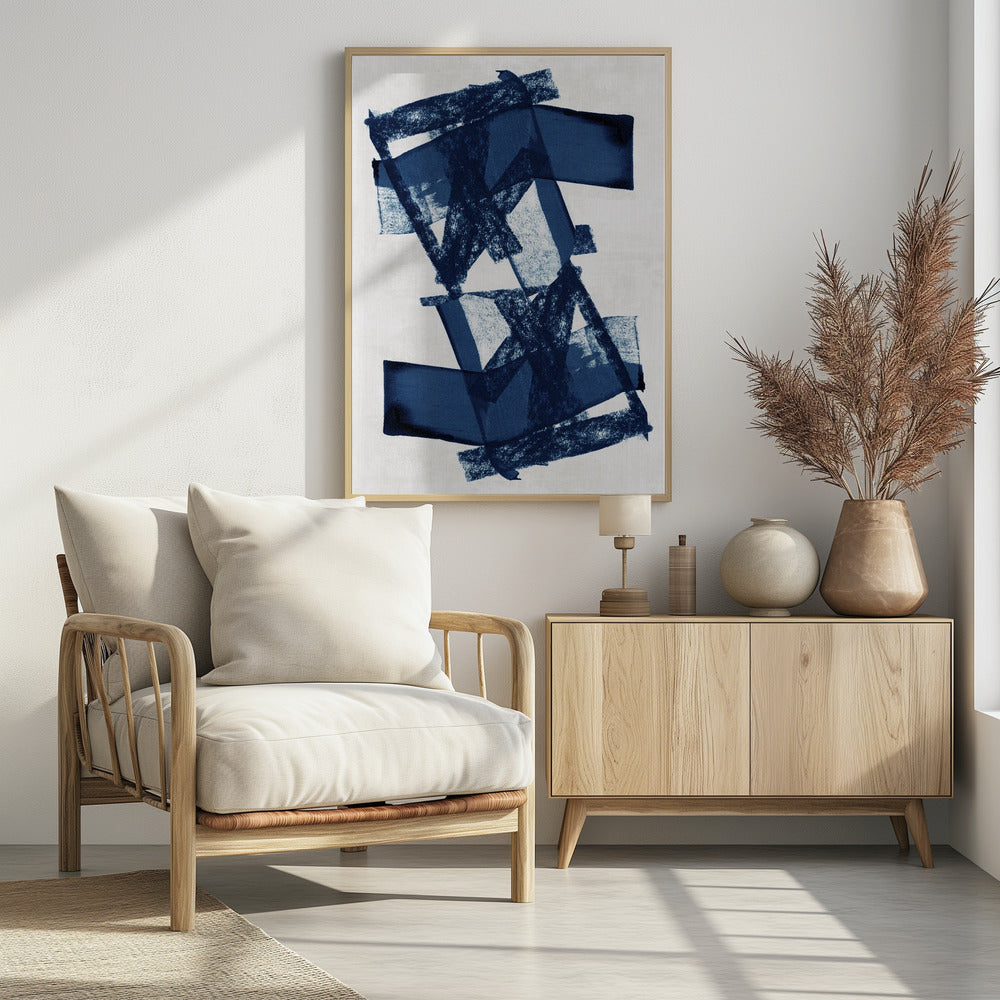 Abstracte Blauwe Structuur 3 | Poster