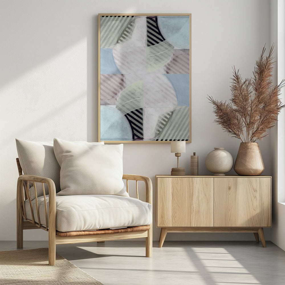 Abstracte Mistige Strepen 1 | Poster