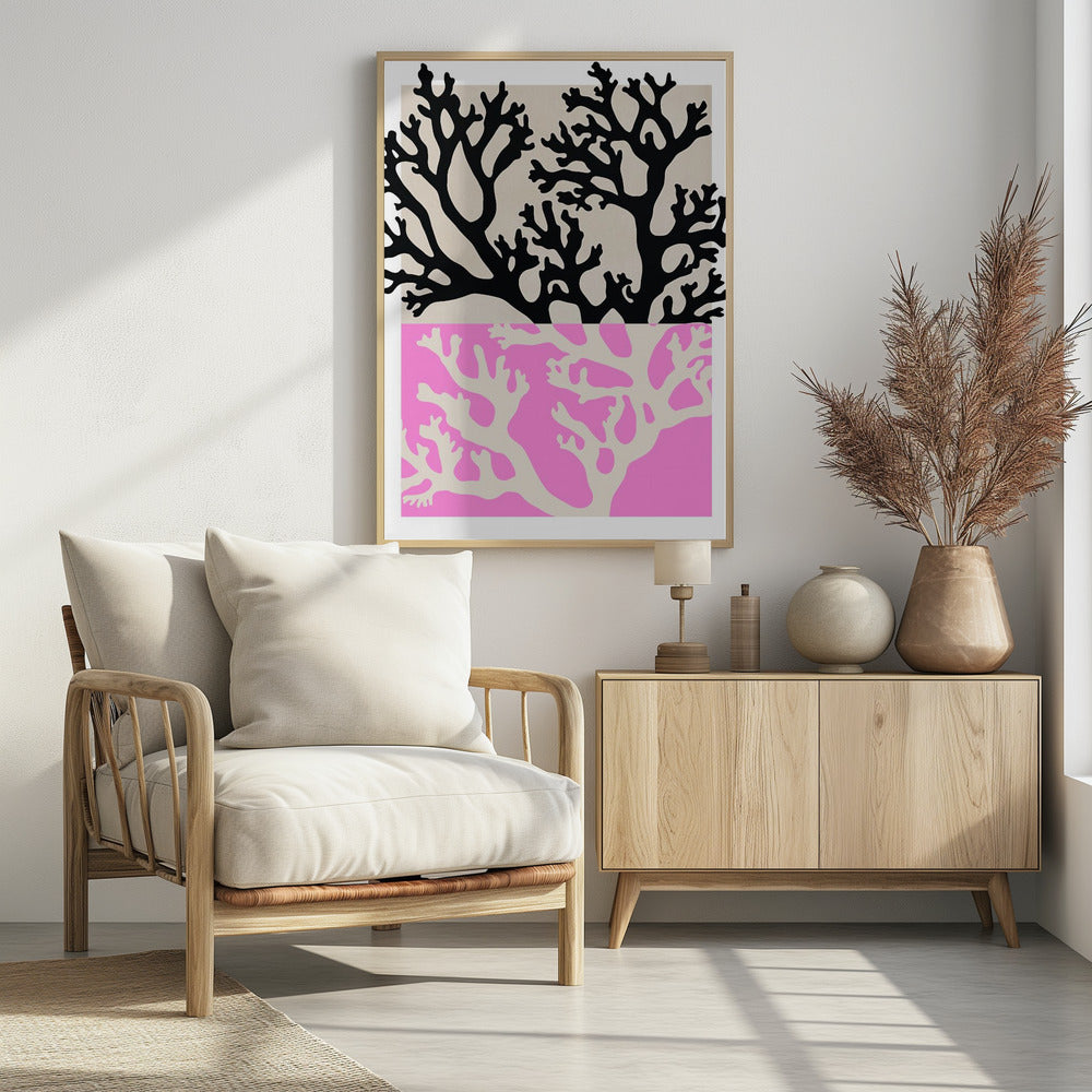 Dubbele koraalsilhouetten | Poster