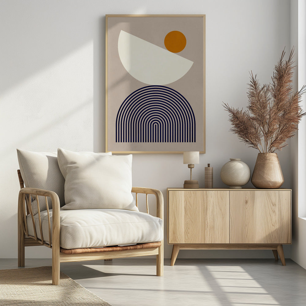 Lijnen en halve cirkels 1 | Poster