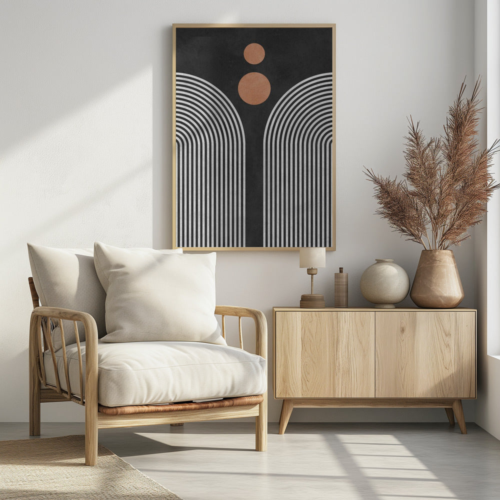 Cirkels op zwarte achtergrond 3 | Poster